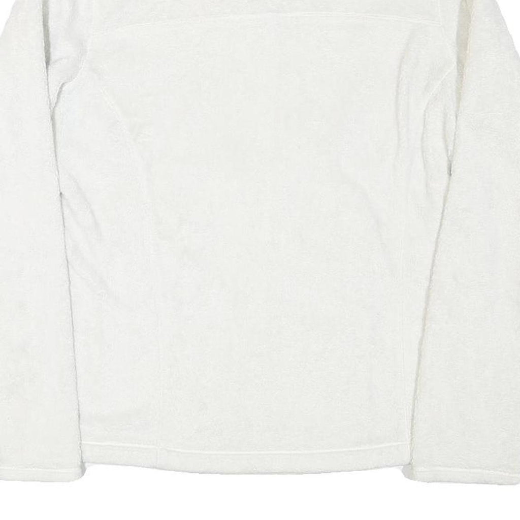 PATAGONIA Womens White Fleece Jacket M Polyester Blend Zip Plain Warm Outdoor