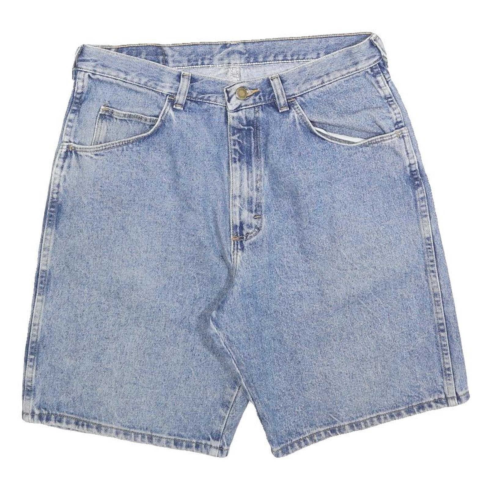 WRANGLER Mens Denim Blue Cotton Shorts M W33 Classic Fit Button Closure