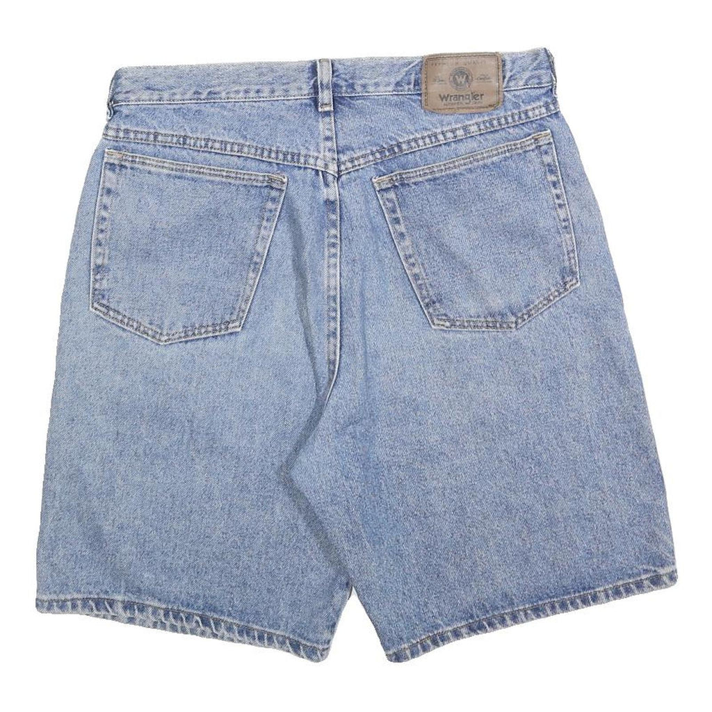 WRANGLER Mens Denim Blue Cotton Shorts M W33 Classic Fit Button Closure