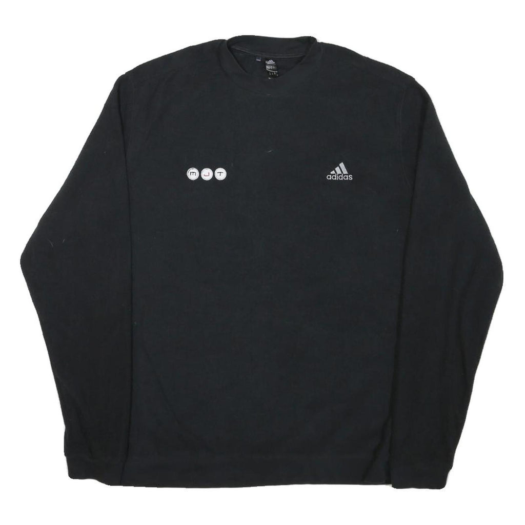 ADIDAS Mens Black Sweatshirt Crew Neck M Polyester Blend Pullover Casual Comfort