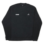 ADIDAS Mens Black Sweatshirt Crew Neck M Polyester Blend Pullover Casual Comfort