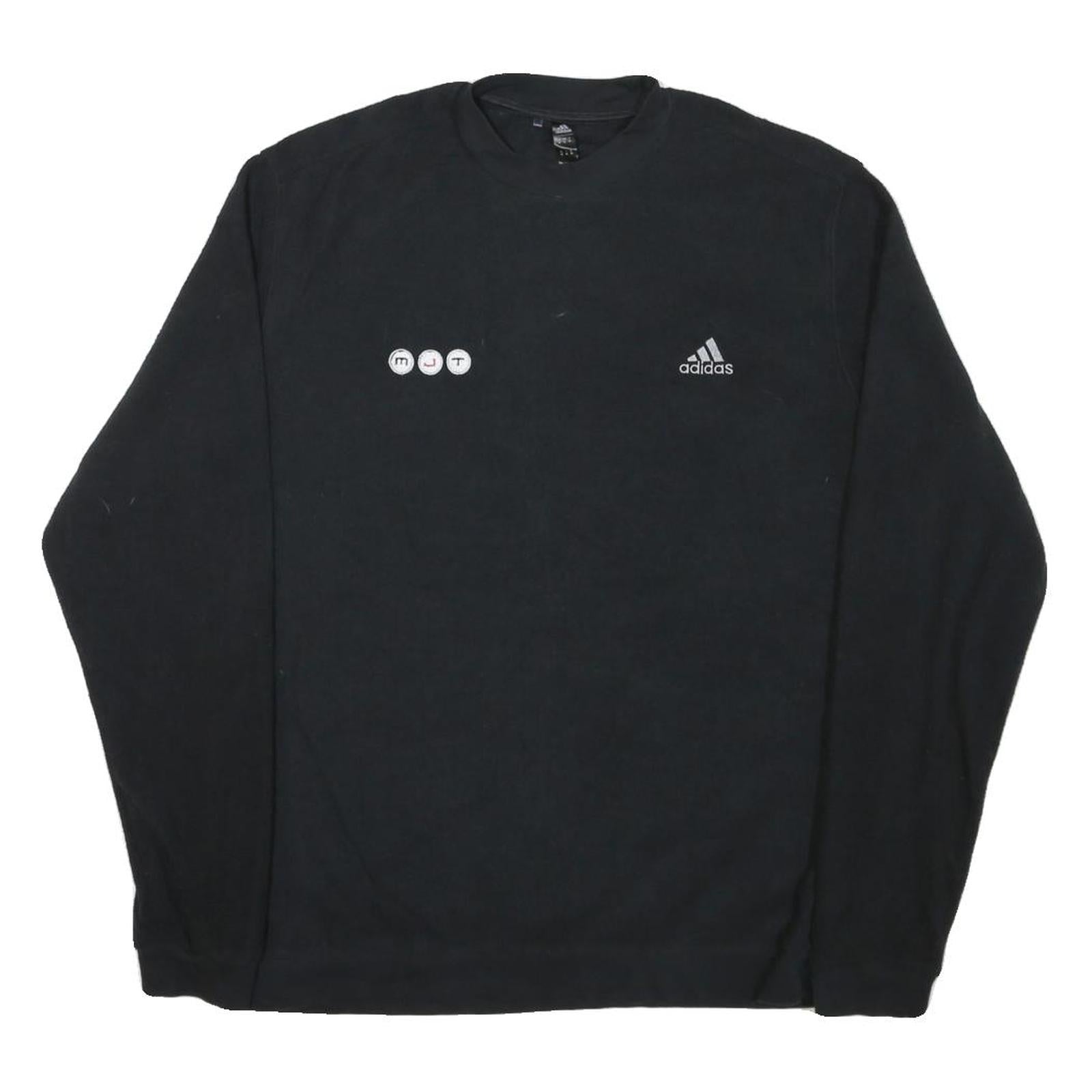 ADIDAS Mens Black Sweatshirt Crew Neck M Polyester Blend Pullover Casual Comfort