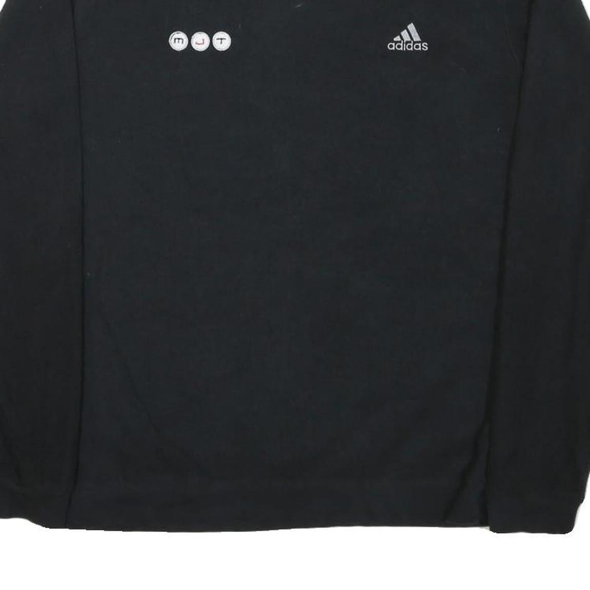 ADIDAS Mens Black Sweatshirt Crew Neck M Polyester Blend Pullover Casual Comfort