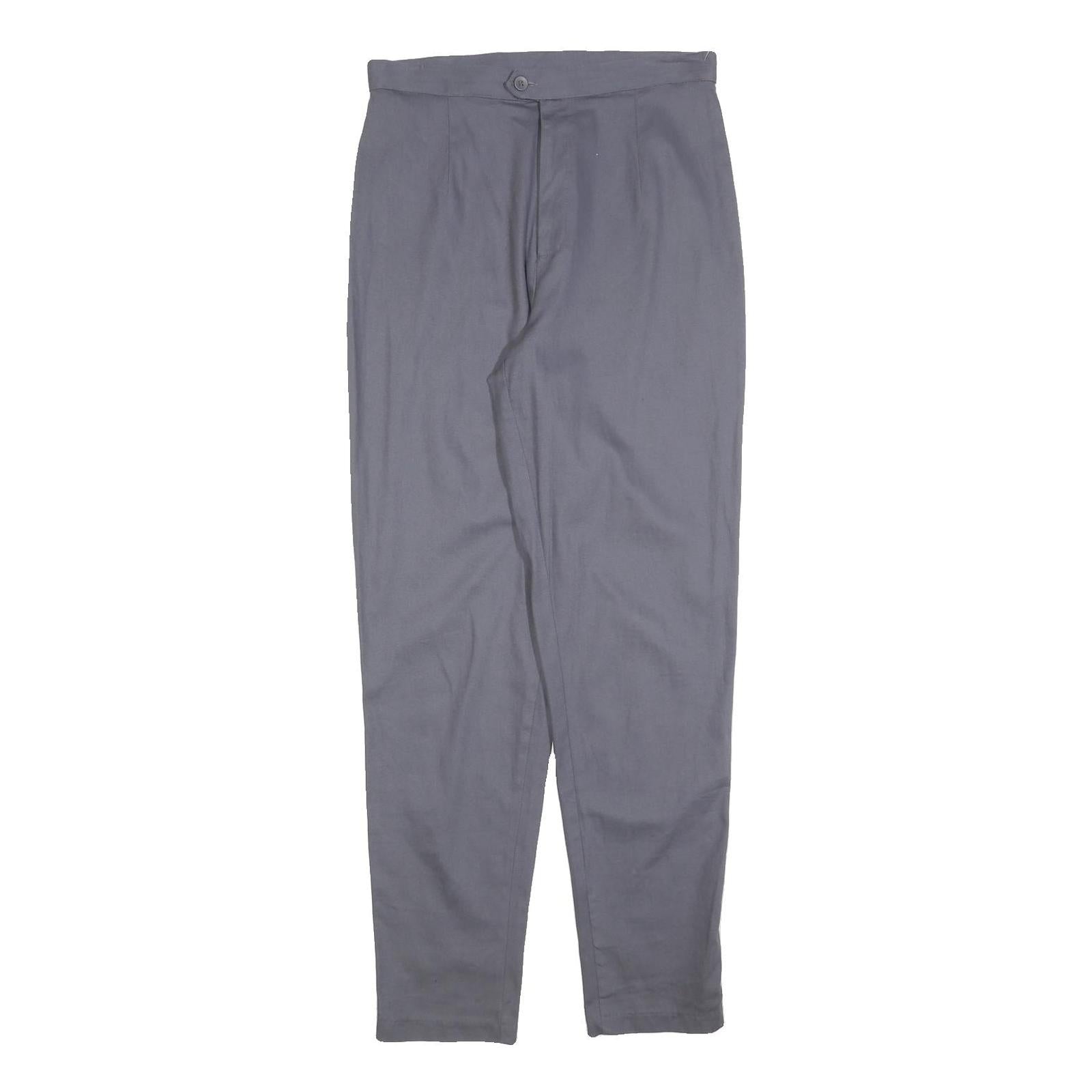 VINTAGE STUDIO Womens Cotton Blend Grey Regular Fit Straight Leg Trousers W30