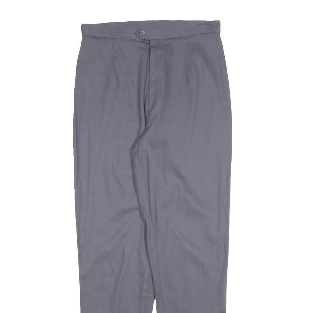 VINTAGE STUDIO Womens Cotton Blend Grey Regular Fit Straight Leg Trousers W30