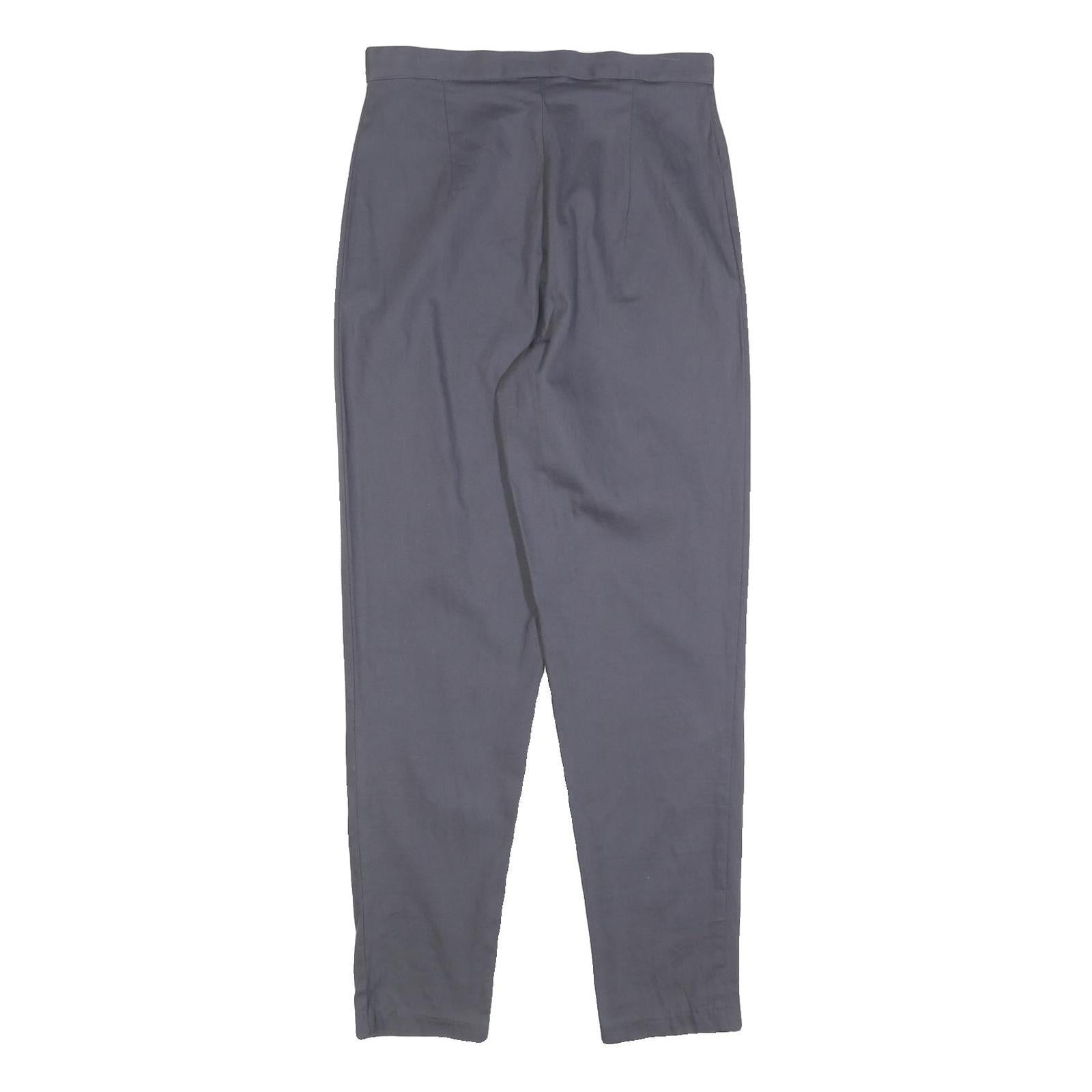 VINTAGE STUDIO Womens Cotton Blend Grey Regular Fit Straight Leg Trousers W30