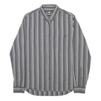 PRETTY GREEN Mens Grey Striped Shirt M Cotton Classic Button-Down Collar Long