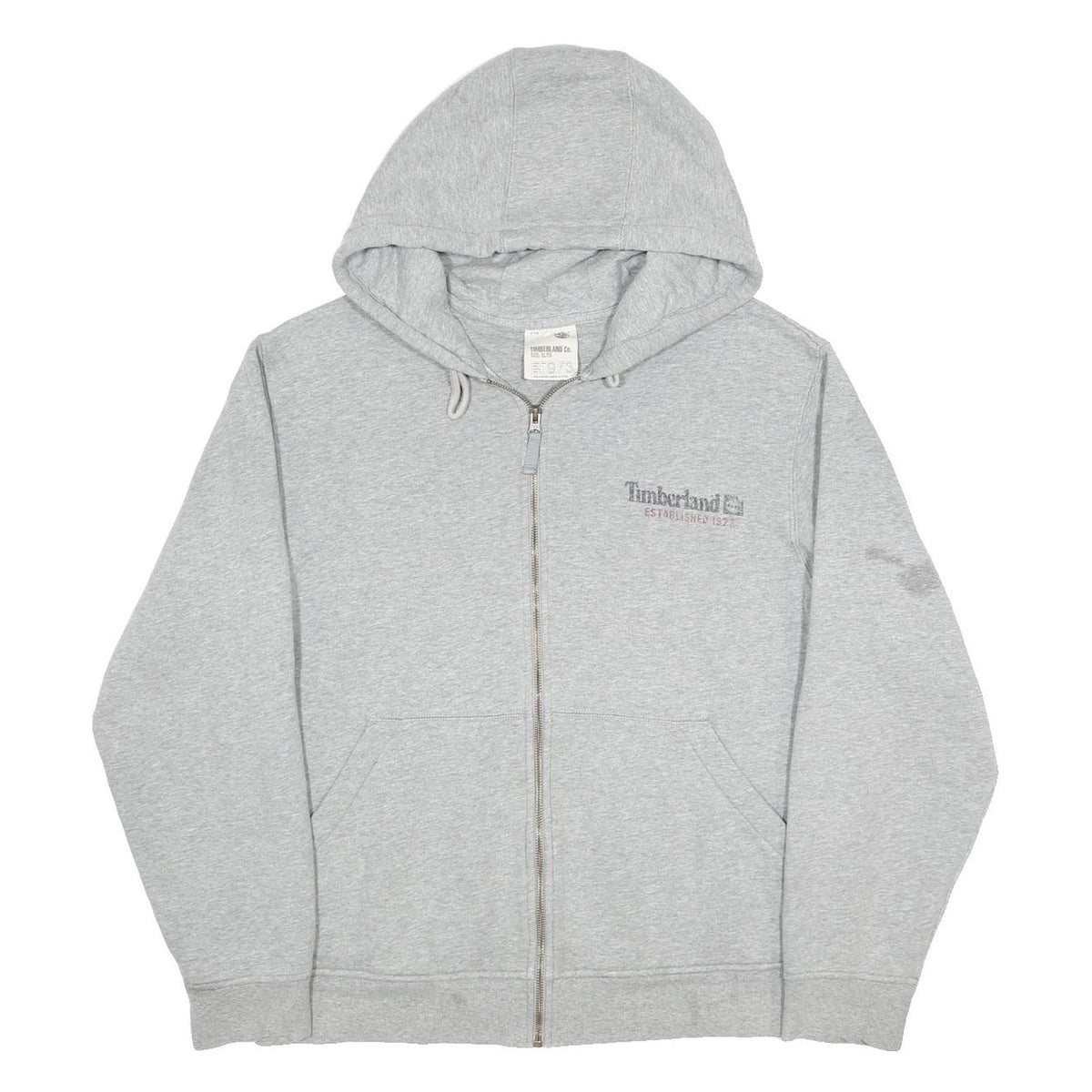 TIMBERLAND Mens Grey Zip Up Hoodie XL Cotton Blend Casual Sweatshirt