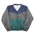 Mens Blue Grey & Green Colourblock Nylon Zip Track Jacket M