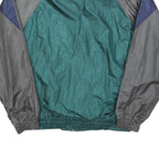Mens Blue Grey & Green Colourblock Nylon Zip Track Jacket M