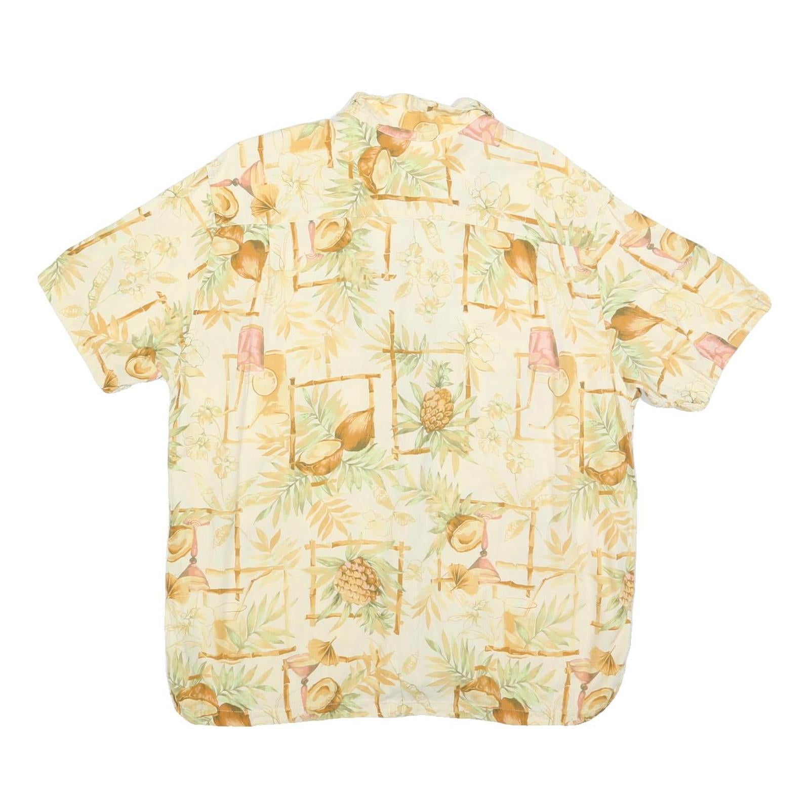 OCEAN & COAST Mens Cream Tropical Print Shirt XL Summer Beach Holiday Casual