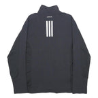 ADIDAS Boys Black & Red Zip Jacket 13-14Y Cotton Blend Athletic Track Top