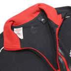 ADIDAS Boys Black & Red Zip Jacket 13-14Y Cotton Blend Athletic Track Top