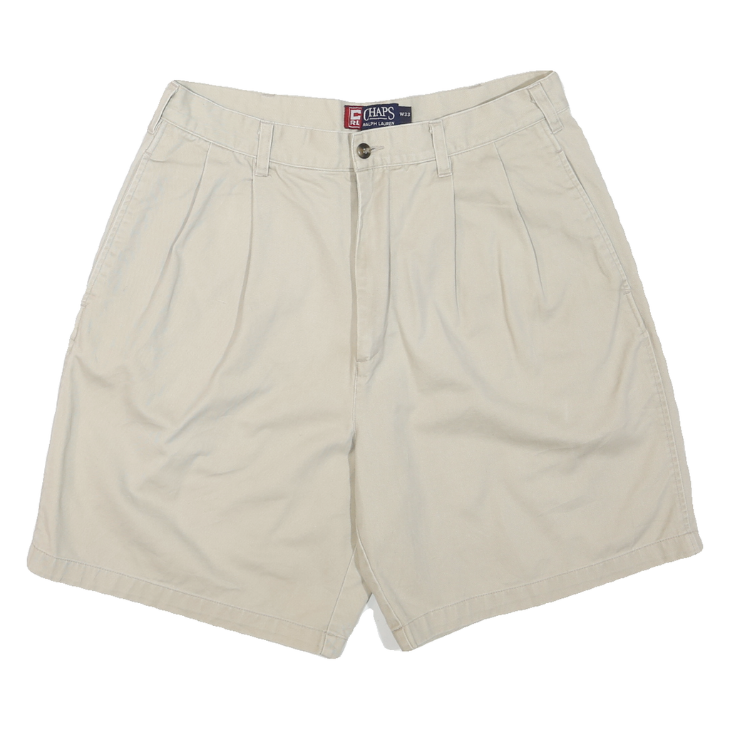 CHAPS Womens Shorts Beige Casual Plain M W33 Cotton Blend Summer