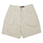 CHAPS Womens Shorts Beige Casual Plain M W33 Cotton Blend Summer