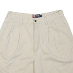 CHAPS Womens Shorts Beige Casual Plain M W33 Cotton Blend Summer