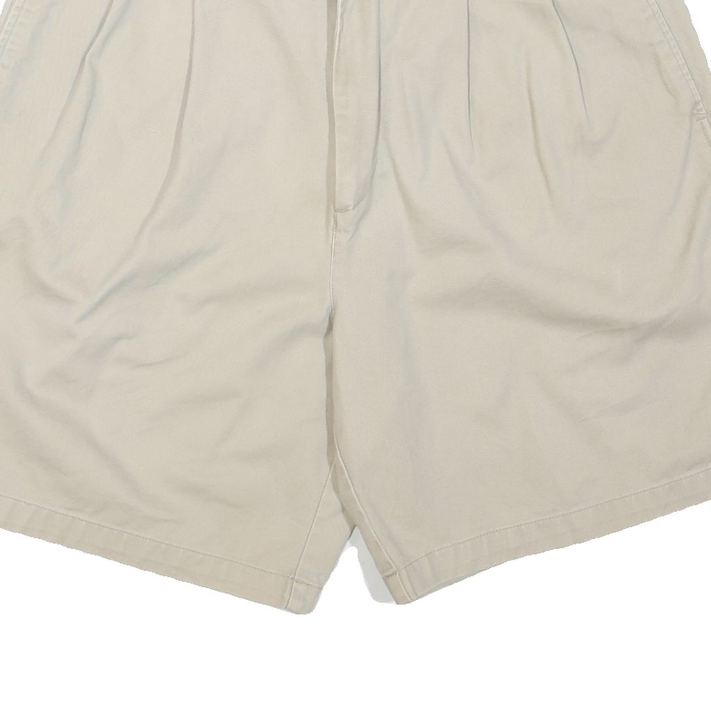 CHAPS Womens Shorts Beige Casual Plain M W33 Cotton Blend Summer