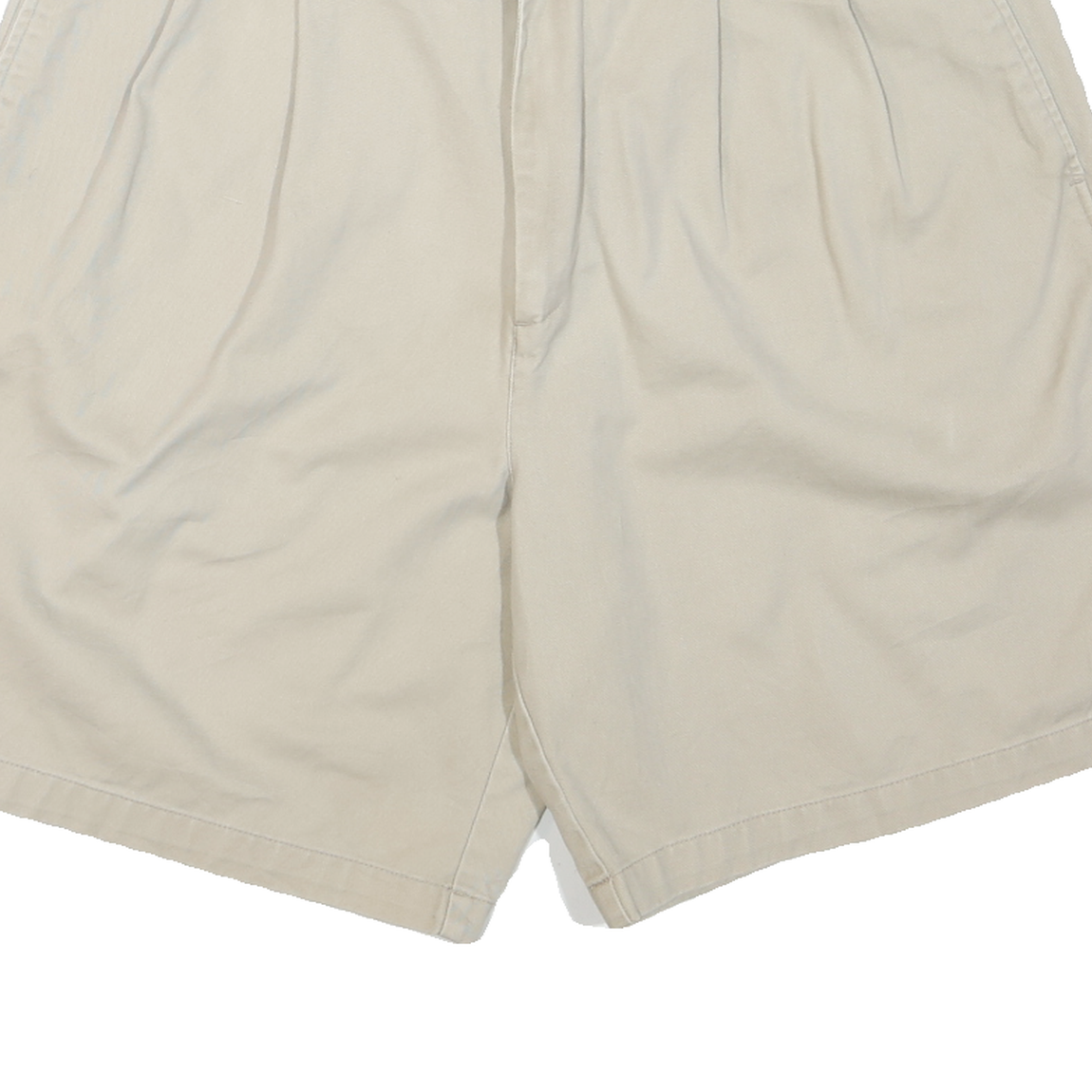 CHAPS Womens Shorts Beige Casual Plain M W33 Cotton Blend Summer