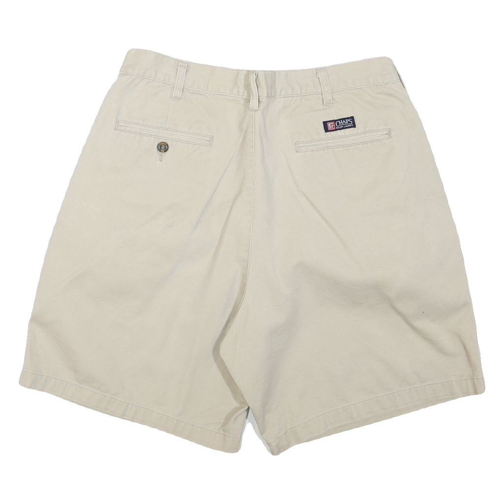 CHAPS Womens Shorts Beige Casual Plain M W33 Cotton Blend Summer