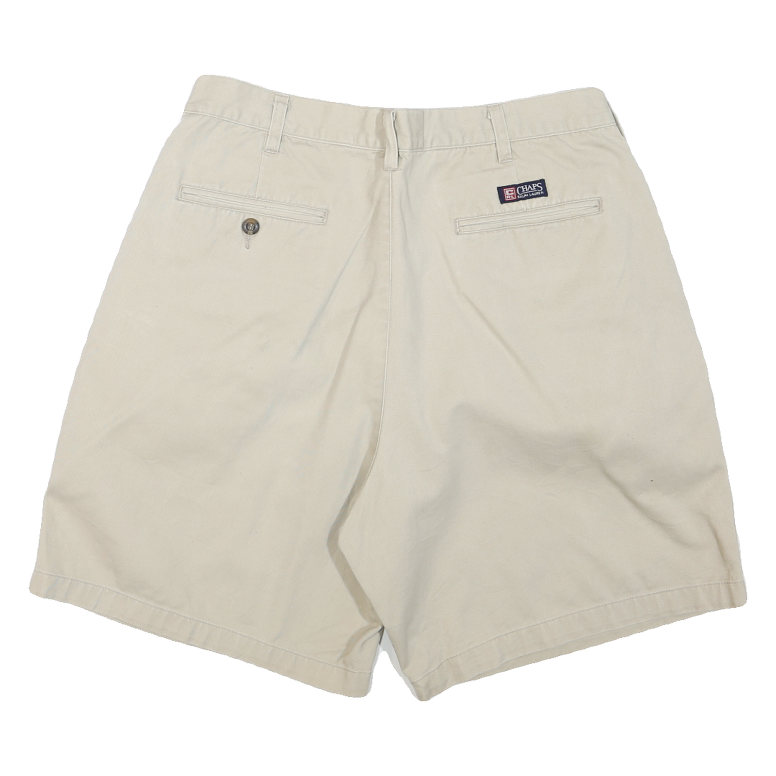 CHAPS Womens Shorts Beige Casual Plain M W33 Cotton Blend Summer