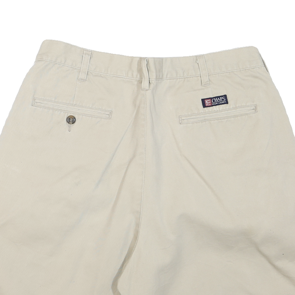 CHAPS Womens Shorts Beige Casual Plain M W33 Cotton Blend Summer