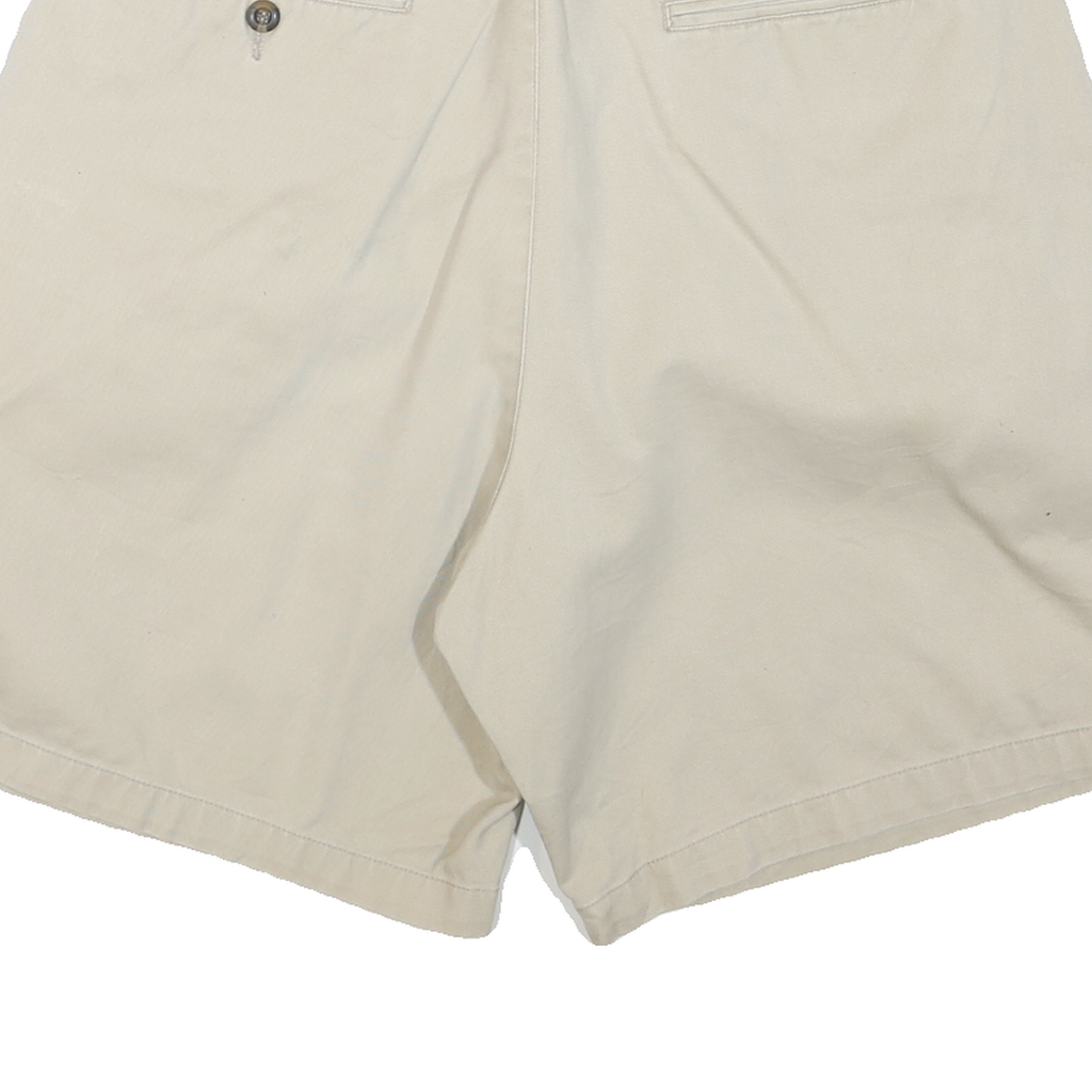 CHAPS Womens Shorts Beige Casual Plain M W33 Cotton Blend Summer