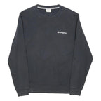 CHAMPION Mens Black Crew Neck S Cotton Blend Pullover Sweatshirt Classic