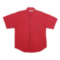 BUGLE BOY Mens Red Casual Short Sleeve Shirt L Cotton Pocket Button Down