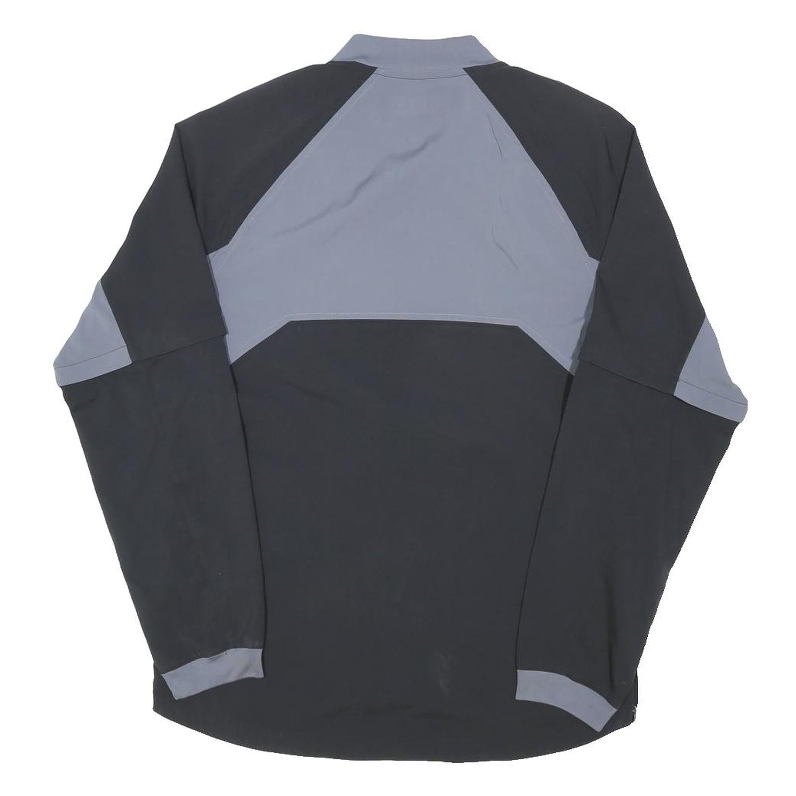 ADIDAS Mens Black & Grey Baseball Track Jacket S Polyester Blend Zip