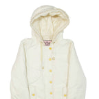 JUICY COUTURE Womens Puffer Jacket Cream Hooded S