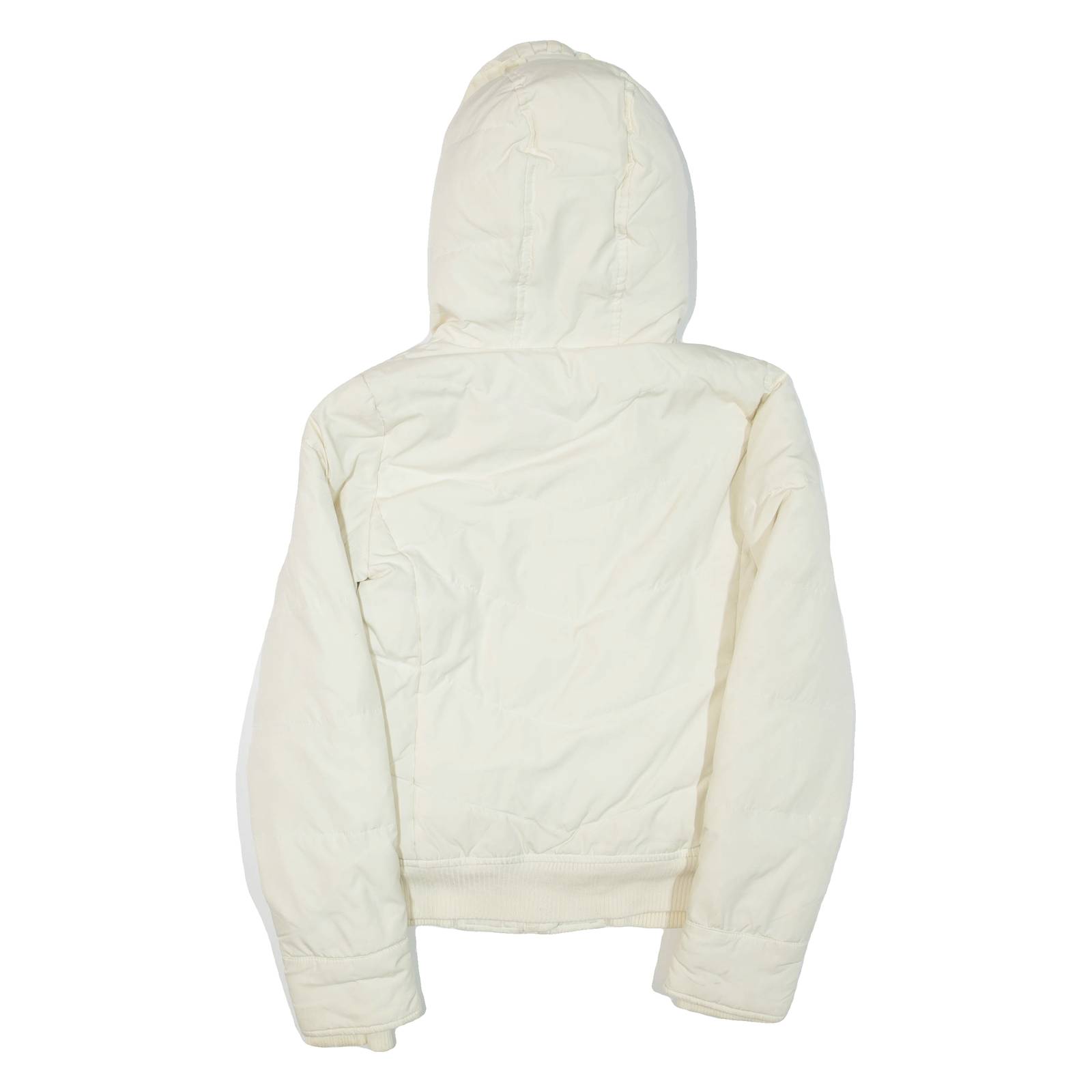 JUICY COUTURE Womens Puffer Jacket Cream Hooded S