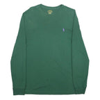 POLO RALPH LAUREN Mens Green T-Shirt S Long Sleeve Crew Neck Cotton Classic