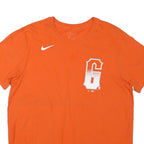 NIKE Mens Orange L Graphic T-Shirt Short Sleeve Crew Neck Sports Casual