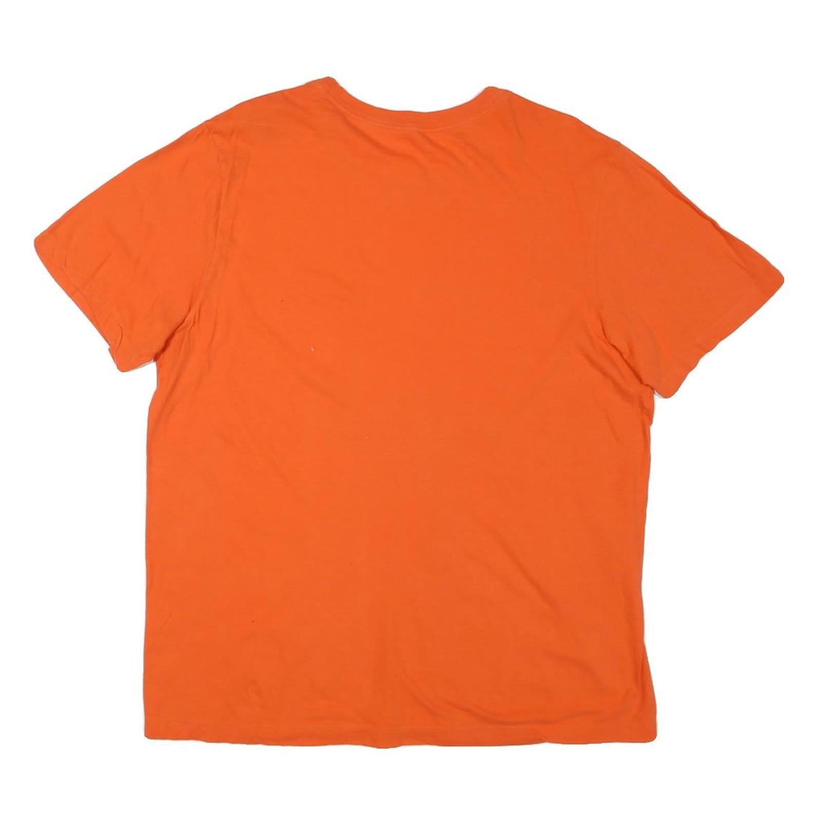 NIKE Mens Orange L Graphic T-Shirt Short Sleeve Crew Neck Sports Casual