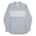 QUIKSILVER Mens Blue & White Cotton Shirt L Casual Button Down Long Sleeve