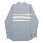 QUIKSILVER Mens Blue & White Cotton Shirt L Casual Button Down Long Sleeve