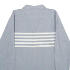 QUIKSILVER Mens Blue & White Cotton Shirt L Casual Button Down Long Sleeve