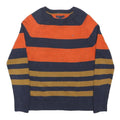 TOMMY HILFIGER Boys Navy & Orange Colourblock Patterned Cotton Jumper Crew Neck