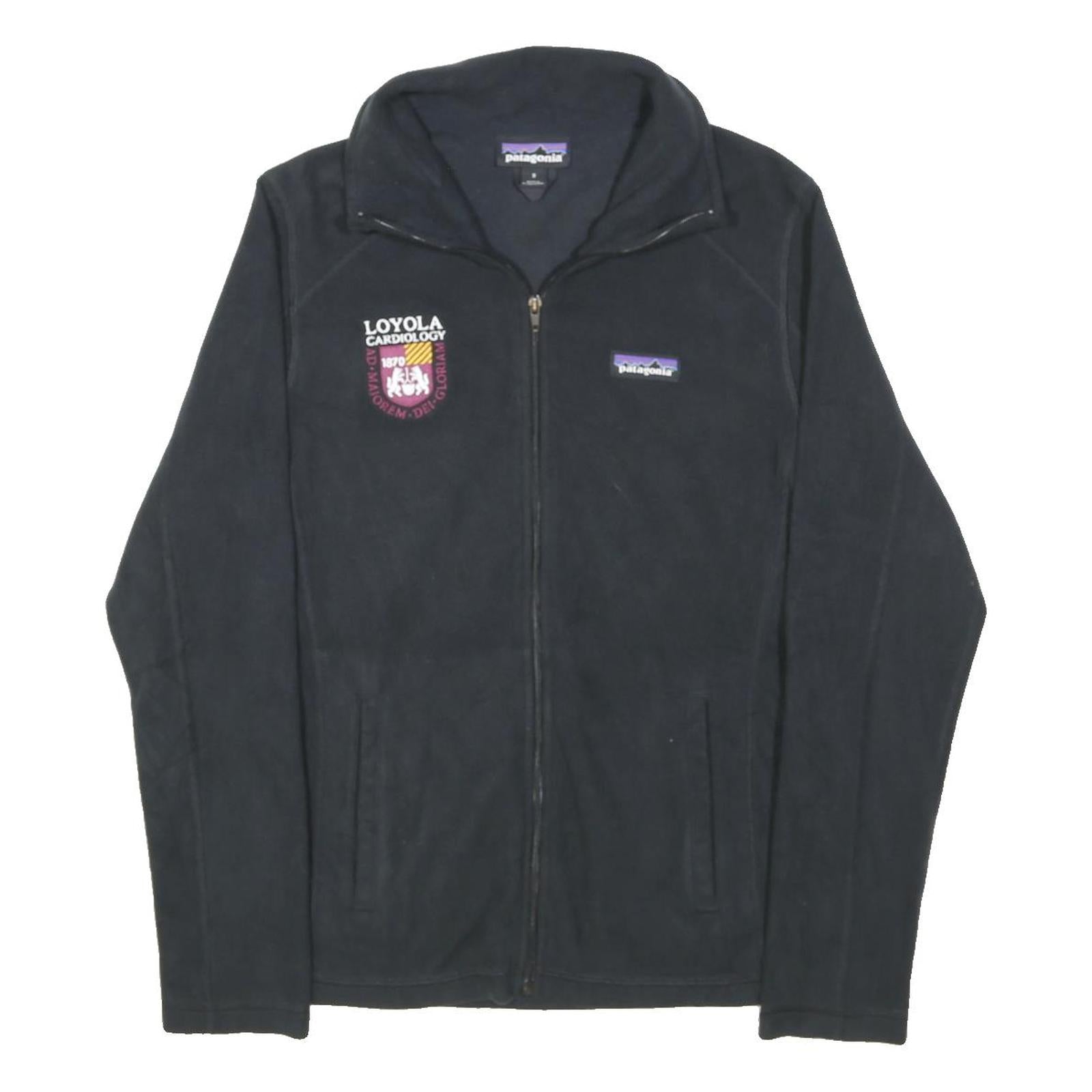 PATAGONIA Womens Black Loyola Cardiology Fleece Jacket S Polyester Blend Zip