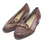 SIOUX Woven Leather Womens Loafers Brown UK 4.5 Comfort Classic Dress Shoes
