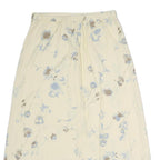 VILLAGER Womens Cream Floral Print Midi Polyester Skirt M Elegant Lightweight