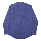 TOMMY HILFIGER Mens Blue Check Shirt XL Cotton Blend Long Sleeve Button Collar