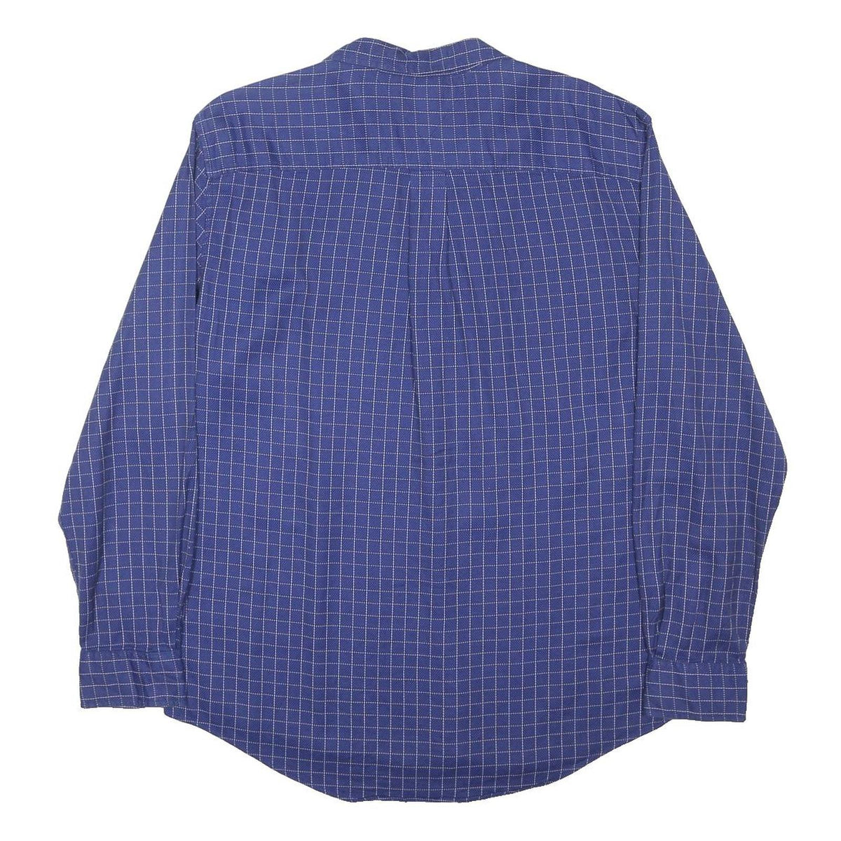 TOMMY HILFIGER Mens Blue Check Shirt XL Cotton Blend Long Sleeve Button Collar