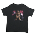 POETIC JUSTICE Mens Black Graphic T-Shirt L Short Sleeve Crew Neck Tupac Print