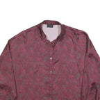 DIESEL Womens Maroon Printed Shirt Long Sleeve Button Neck L Relaxed Fit Casual