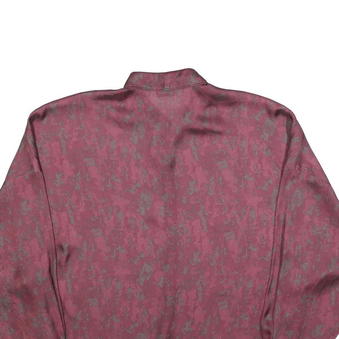 DIESEL Womens Maroon Printed Shirt Long Sleeve Button Neck L Relaxed Fit Casual