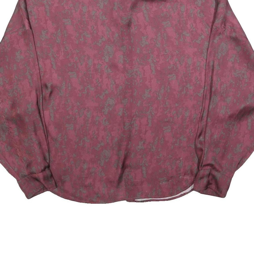 DIESEL Womens Maroon Printed Shirt Long Sleeve Button Neck L Relaxed Fit Casual