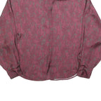 DIESEL Womens Maroon Printed Shirt Long Sleeve Button Neck L Relaxed Fit Casual