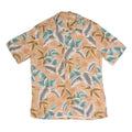 BATICK BAY Mens Peach Green & Brown Leaf Print Shirt M Cotton Blend Casual