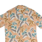 BATICK BAY Mens Peach Green & Brown Leaf Print Shirt M Cotton Blend Casual